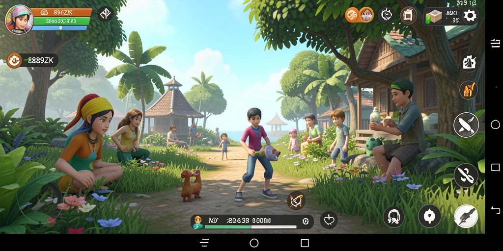 Gameplay menarik dalam 889ZK dengan aktivitas simulasi kehidupan.