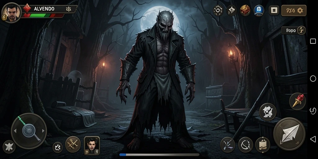 Gameplay menakutkan ALVENDO di tengah kegelapan.