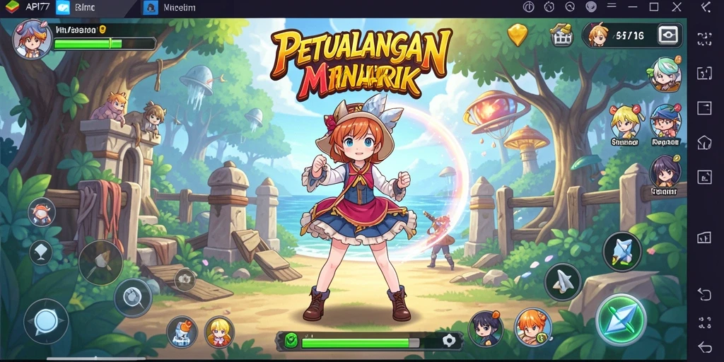 Screenshot menunjukkan gameplay seru dari API77 dengan karakter Anime.