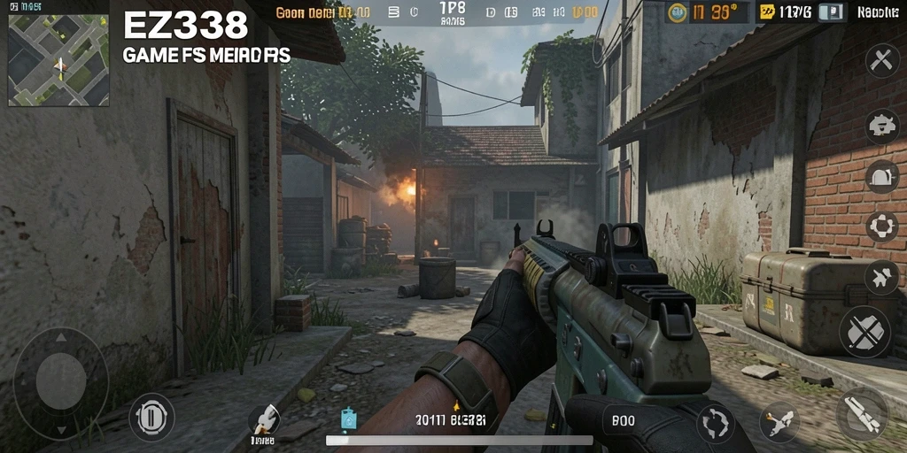 Tangkapan layar utama gameplay <strong>EZ338</strong> dengan aksi intens dan grafis menawan.