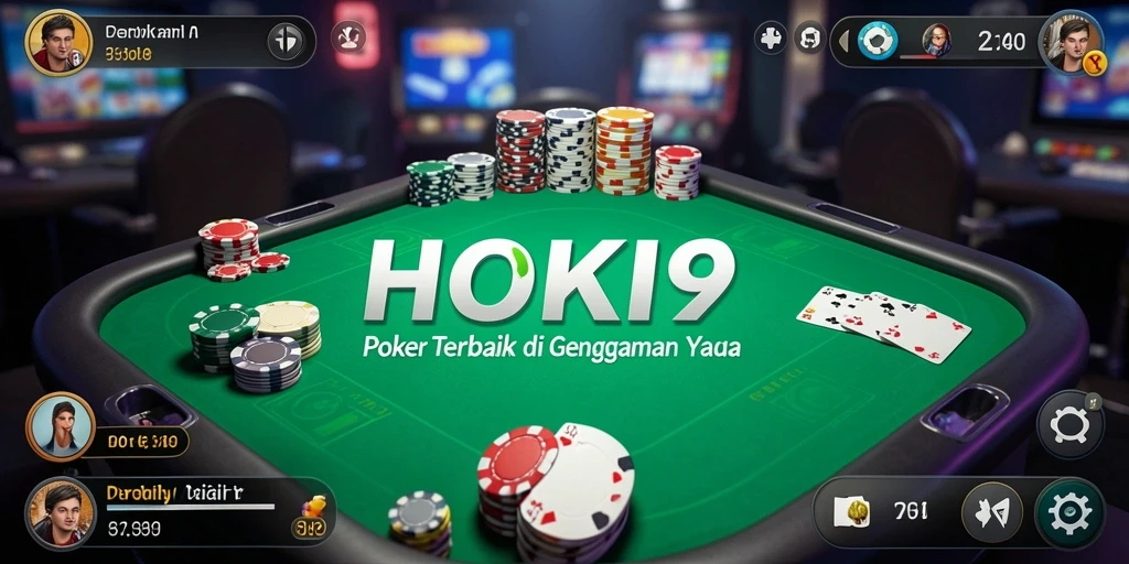 Tampilan layar permainan Poker yang mendebarkan di HOKI9.