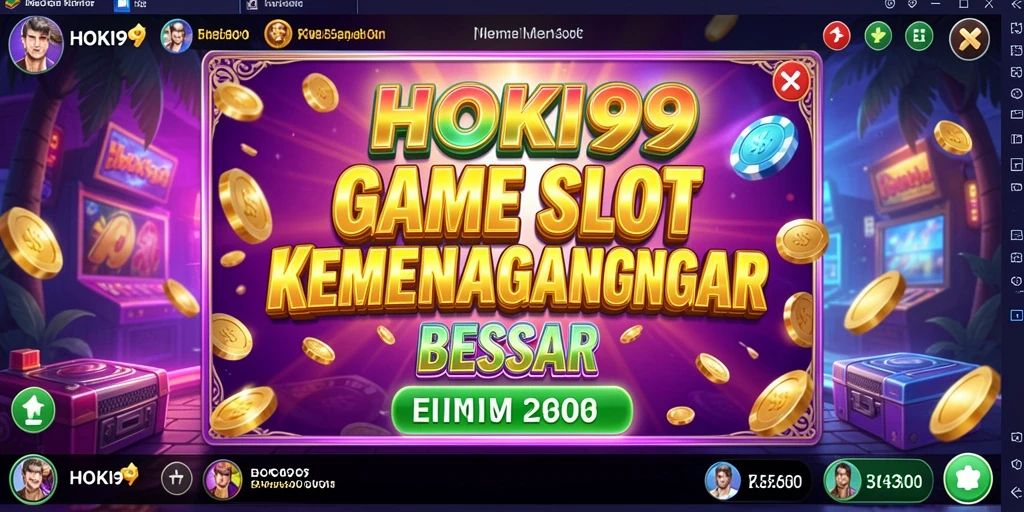 Screenshot utama HOKI99 menampilkan gameplay slot yang seru dan interaktif.