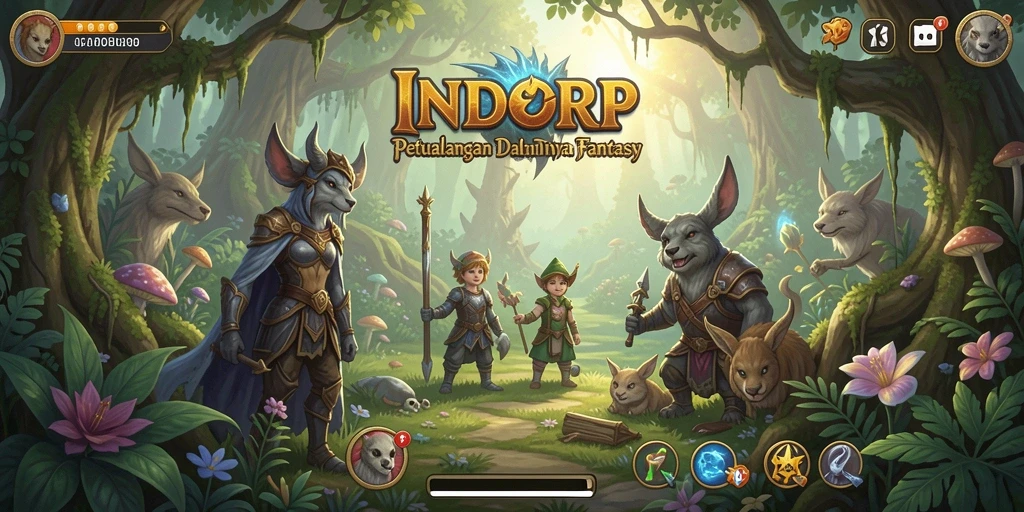 Screenshot gameplay INDORP menampilkan petualangan seru di dunia fantasi.