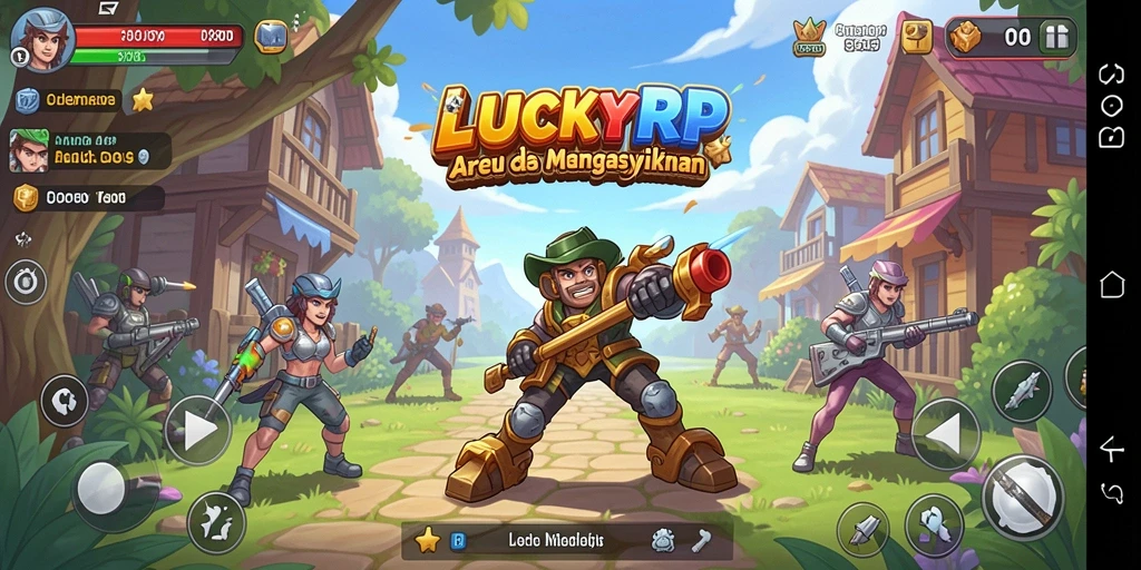 Screenshot gameplay LUCKYRP menampilkan aksi seru dan penuh warna.