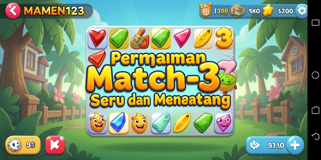 Tampilan gameplay MAMEN123 yang penuh warna dan mengasyikkan.
