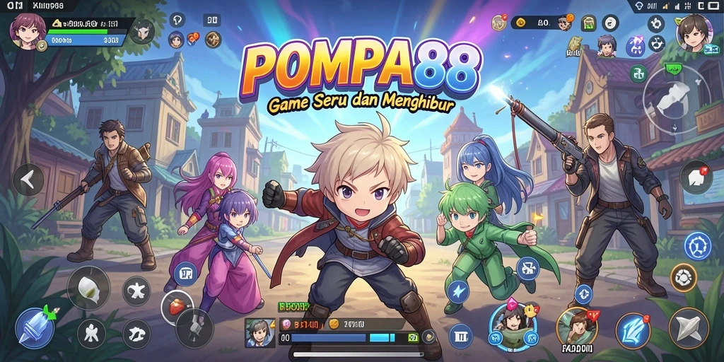 Gameplay seru POMPA88 dengan karakter Anime ikonik.
