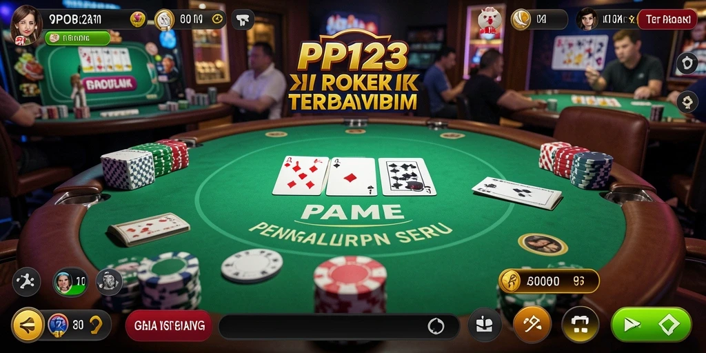 Screenshot utama PP123 yang menampilkan aksi seru permainan poker.