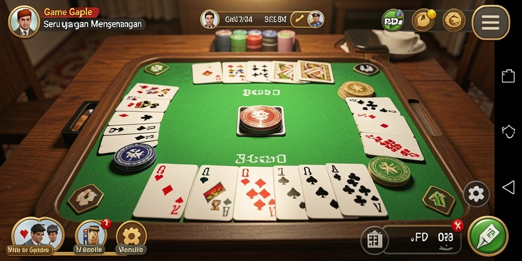 Tampilan gameplay Gaple yang seru dan menantang di PP7.