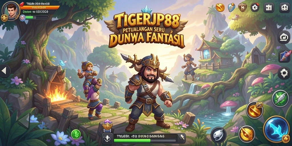 Tampilan gameplay menakjubkan dalam TIGERJP88 yang menunjukkan dunia petualangan.