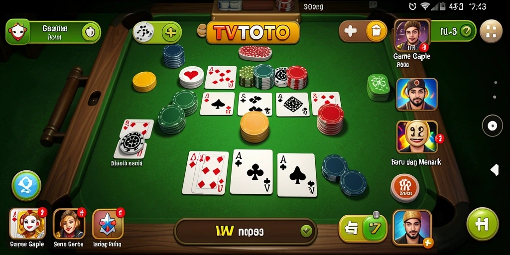 Tampilan gameplay seru di TVTOTO dengan desain yang menarik.